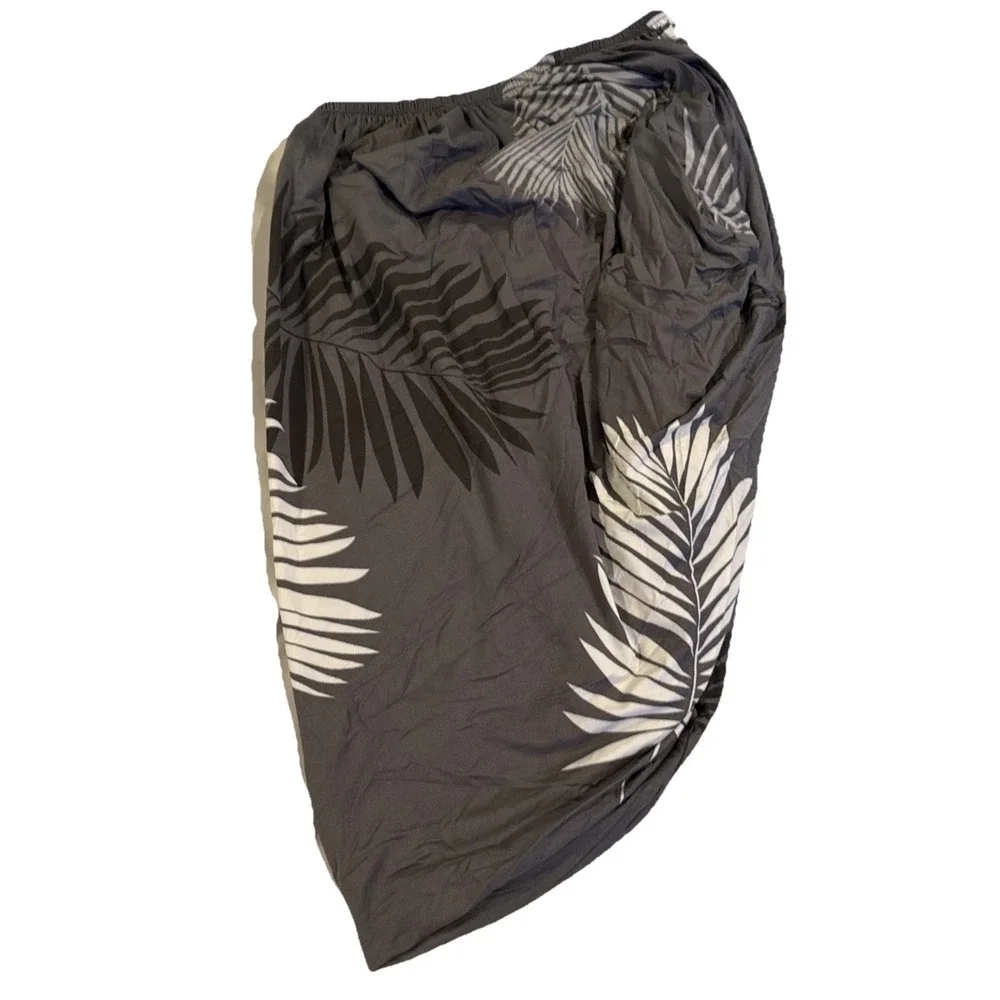 Printed‎ CUSHION COVER Medium Gray and White Palms Soft Stretchable